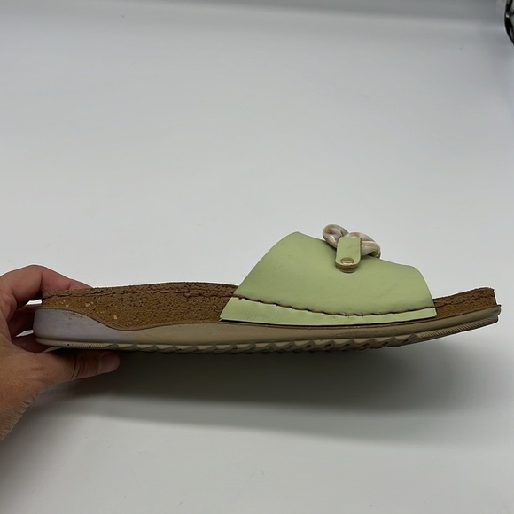 Inblu - Mint Green With Seashell Stone Chain Slip On Sandals Size 39 - Picture 12 of 13